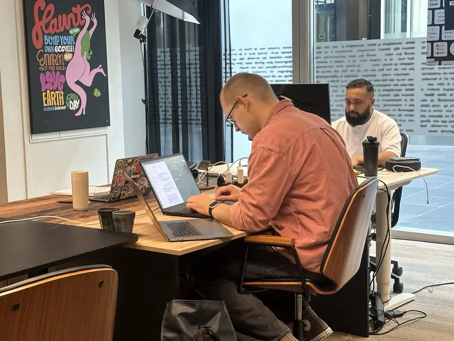 A member working on a laptop during a focus block